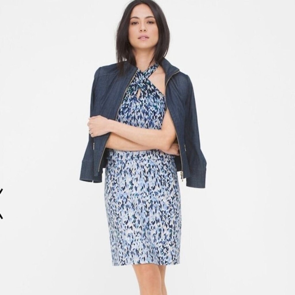 White House Black Market Halter MJ Print Dress size Medium (NWT)